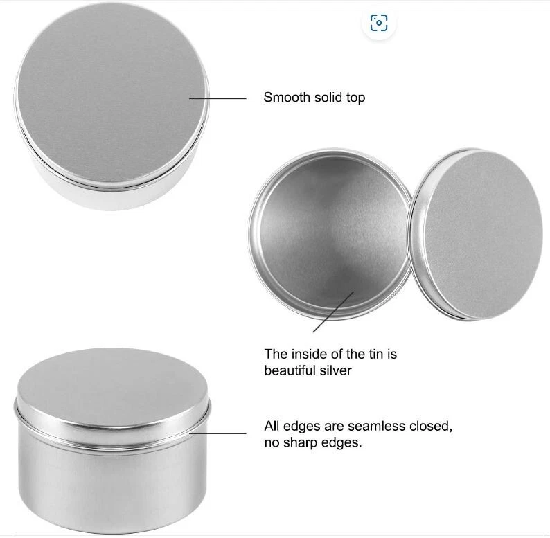 9 Pack Candle Tins 8 Oz round Metal Tins with Lids for Candle Making, Arts Craft - Image 3 of 3