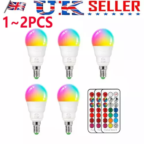 LED E14 12 Colour Changing RGB Light Bulb Remote Control Party Disco Lamp UK~