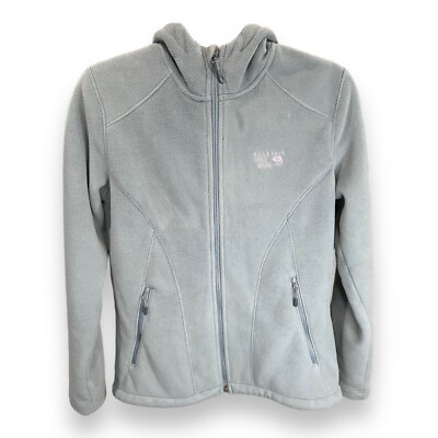 Mountain Hardwear Hoodie Jacket Womens Medium Blue Monkey Fleece Lined Pockets