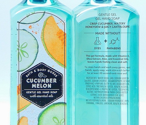 3 BATH & BODY WORKS CUCUMBER MELON GENTLE GEL HAND SOAP 8 oz NEW! - Picture 2 of 7