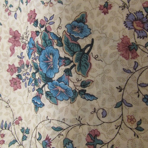 VTG Joan Messmore Teal Tan Blue Floral Cranston Cotton Quilt Fabric 2yd x44 - Picture 9 of 9