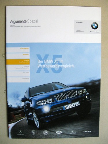 Folleto COMPARACIÓN COMPETITIVA INTERNA BMW X5 E53 Facelift MJ 2006 - Imagen 1 de 2