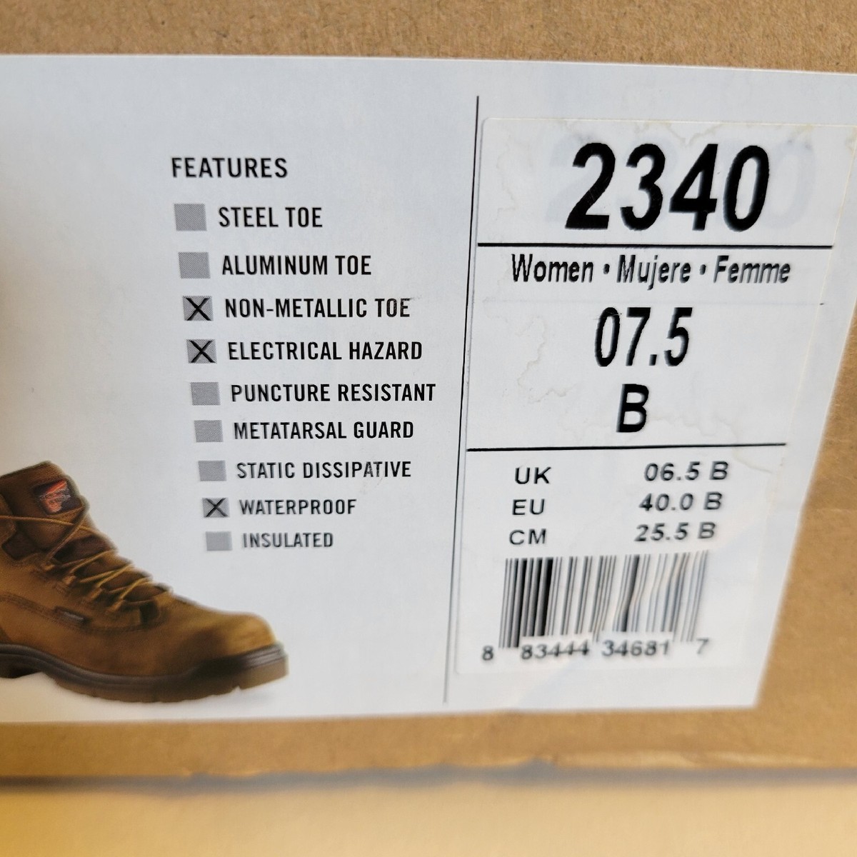 Red Wing King Toe 2340 Women's 7.5 B Boots Safety Toe Brown