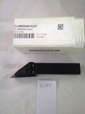 NEW SECO 20 MM TOOL HOLDER. P/N: SVJBR2020K16. JET STREAM TOOLING (c197)