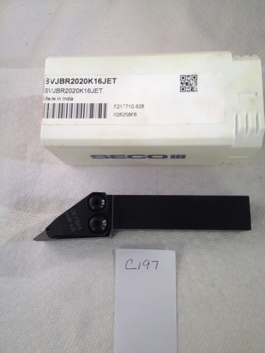 NEW SECO 20 MM TOOL HOLDER. P/N: SVJBR2020K16. JET STREAM TOOLING (c197)
