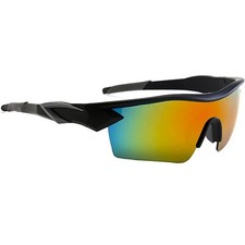 Men and Women's Black UV400 Protection Shield Cycling Sports 80s Sunglasses