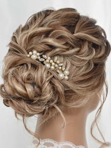 Pearl Bride Wedding Hair Pins Crystal Bridal Headpiece Hair Accessories for W... - Picture 4 of 7