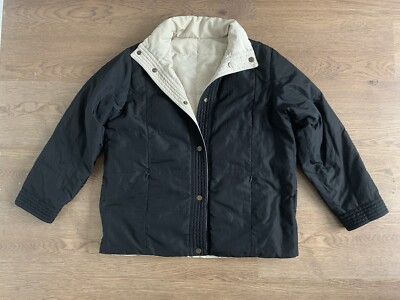 WEEKEND MAX MARA Daunenjacke schwarz ecru Wende Relaxed Fit wattiert UK 6 IT 38