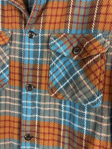 Outerknown Blanket Hemdjacke kariert Knopfleiste Shacket orange blau Herren Medium - Bild 5 von 13