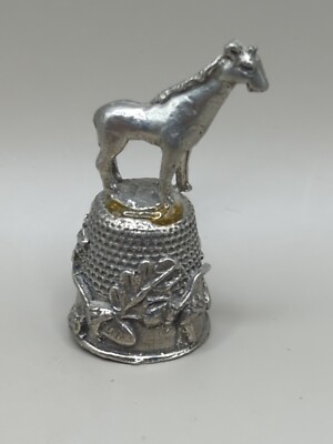 Vintage Pewter Thimble Giraffe? Okapi?