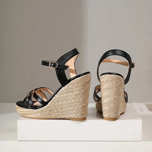 Sandalias de Tacón de Cuña Talla Grande Amarillas Unisex Drag Queen LGBTQ Dama Zapatos 40-50 - Imagen 20 de 63