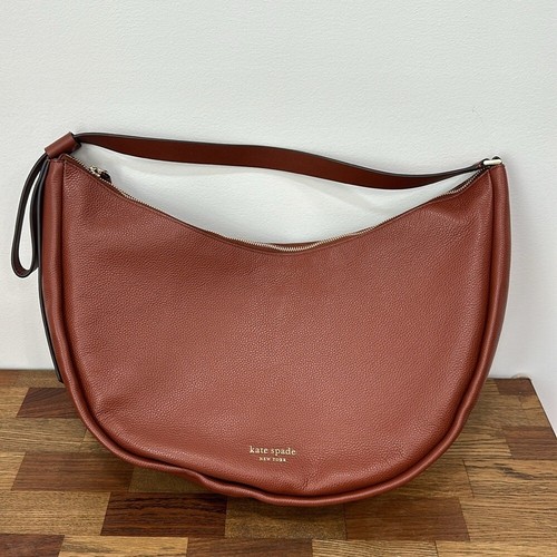 Bolso de Hombro Kate Spade Smile Grande de Cuero Cartera Bolso de Mano Camel Nuevo sin Etiquetas Diseñador - Imagen 10 de 11