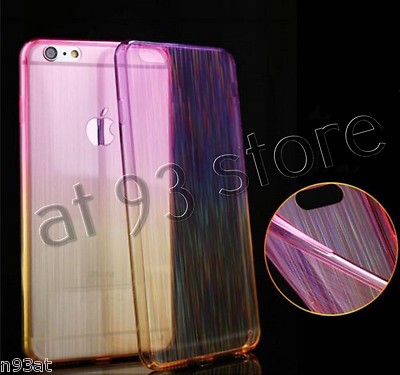 Rosa gebürstet dünn weich Gel TPU klar Etui Abdeckung für iPhone 5/5S 6/6S & 6Plus