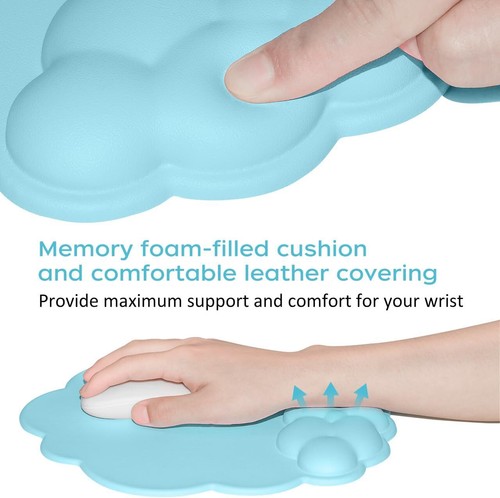 Cloud Mouse Pad & Wrist Rest Large Leather,Memory Foam for Laptop,Gaming, Office - Picture 13 of 21