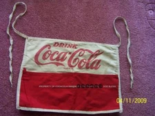 VINTAGE Coca Cola DRINK 1950 ' S CHANGE Coin Bill APRON Coke Bottle Reg. US Pat.