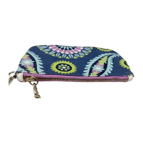 Spartina Daufuskie Island Handgelenktasche Clutch Blume kariert Leinen und Leder - Bild 4 von 8