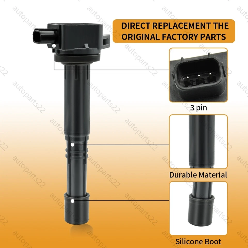 Bobinas de ignição 4X OEM + 4X velas de ignição para Honda Accord CR-V Element 2.4L UF311 - Imagem 3 de 4