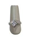 Vintage SJD Sterling Silver Gold Plated Cubic Zirconia Women's Ring Size 9