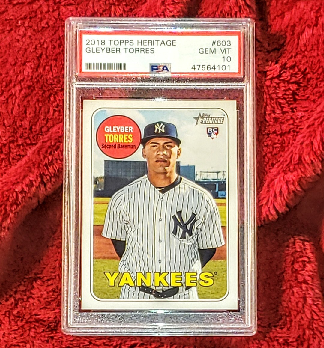 GLEYBER TORRES ROOKIE 2018 TOPPS HERITAGE #603 RC ROOKIE PSA 10 🔥GEM MT