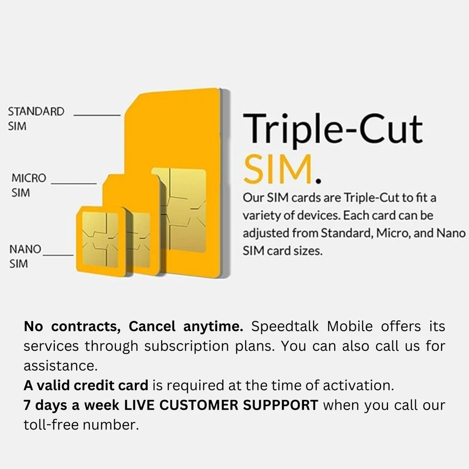 SpeedTalk Kids Smartwatch SIM Card 1000 Minutes 500MB 5G 4G LTE Smart Watch Plan - Image 3 of 4