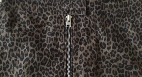 ALL SAINTS Lena Leo Womens Suede Skirt UK 8 W29 Brown Animal Print Leather - Picture 2 of 9