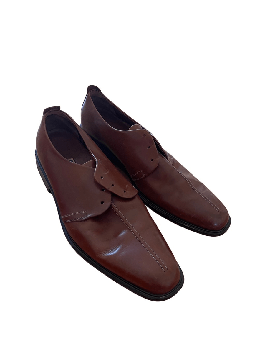 Cole Haan Mens Brown Leather Beckett Split Toe Oxford Dress  display picture 2
