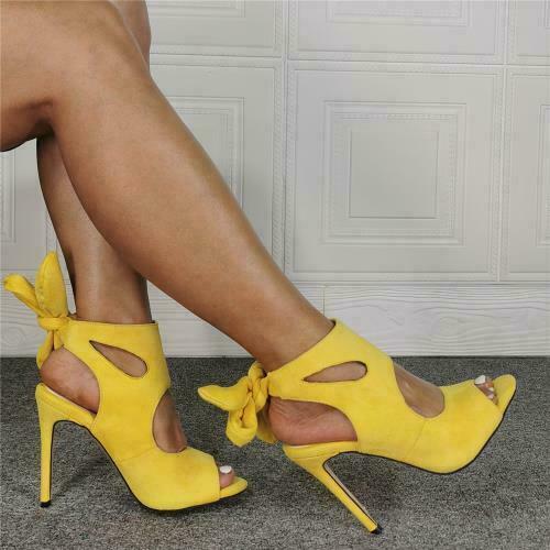 yellow peep toe sandals
