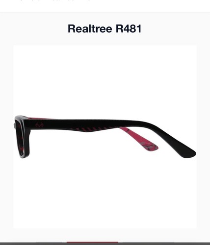 REAL TREE EYEGLASS FRAMES Style R481 Sz. 53-15-135 Black Rectangle Fashion - Picture 3 of 14