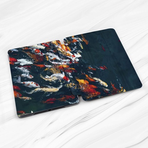 Koi Fish Japan Oil Painting Case For iPad 10.2 Air 3 4 5 Pro 9.7 11 12.9 Mini - Picture 2 of 6