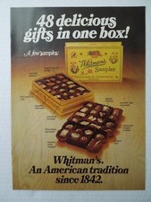 1978 WHITMAN'S SAMPLER Chocolates Magazine Ad - 48 Delicious Gifts In One Box.