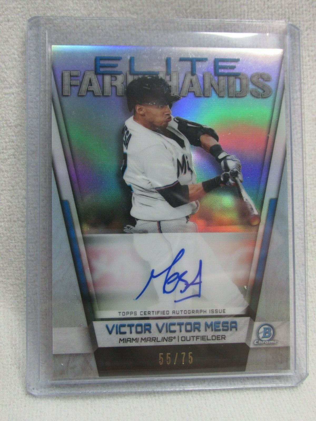 Victor Victor Mesa * 2019 Bowman Chrome * Elite Farmhands Autograph 55/75