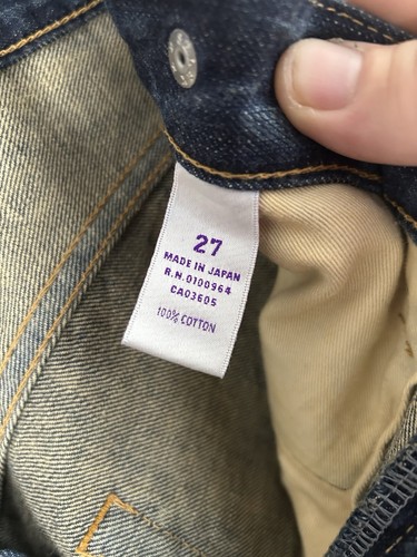 PRPS JAPAN PURPLE Label Impala 14OZ JEANS Size 27 Y2K Straight Leg Distressed - Picture 6 of 11