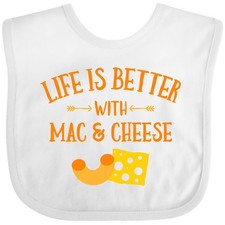 Inktastic Life's Better Mac  Cheese Baby Bib Life Macaroni Cute Funny Swiss
