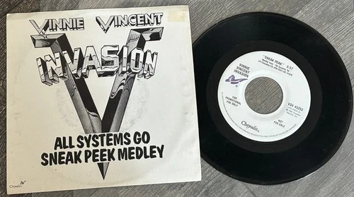 Kiss Vinyl 7" 45 VINNIE VINCENT INVASION Promo Sneak Peak USA Vintage Kiss