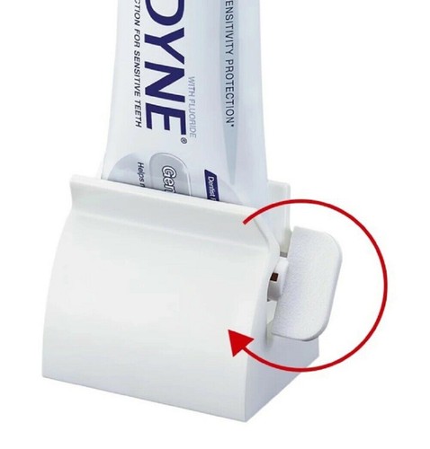 Exprimidor de pasta de dientes tubo rodante fácil dispensador soporte de asiento - Imagen 6 de 11
