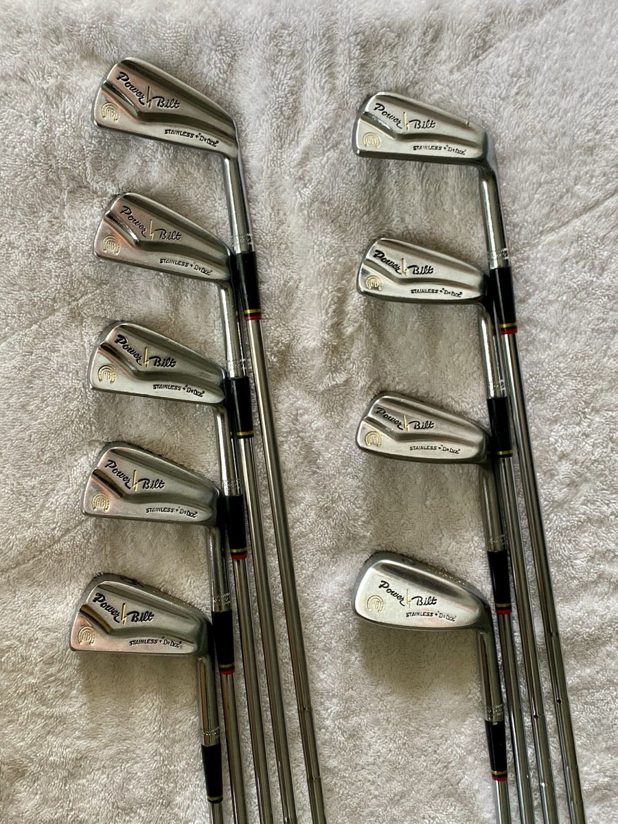 Vintage PowerBilt Stainless + “De Lux” Iron Set 2-9,PW R/H **Very