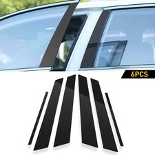 6pcs Carbon Fiber Car Door Window Pillar Post Cover Trim For 2006-11 Honda Civic