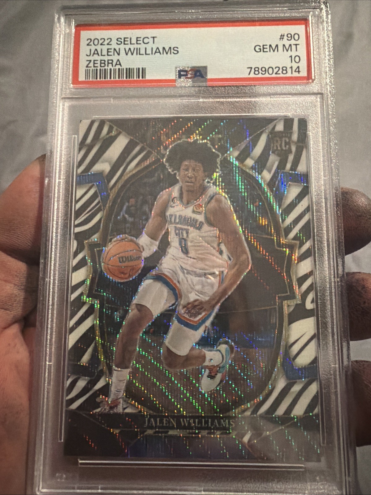 2022-23 Panini Select - Concourse Jalen Williams #90 Zebra Prizm (RC)