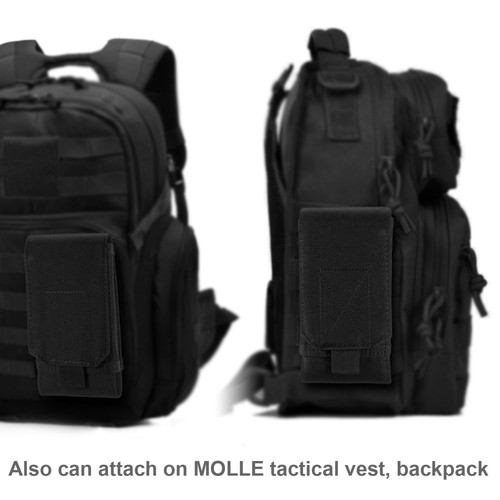 Black Army Camo Molle Bag for Mobile Phone, Belt Pouch Holster Cover Case for... - Picture 7 of 7