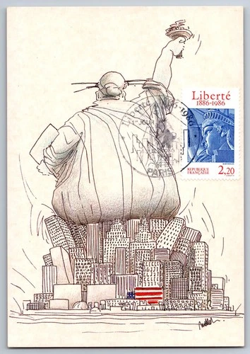 #2224 Statue of Liberty French Stamp FDC Maxi Card