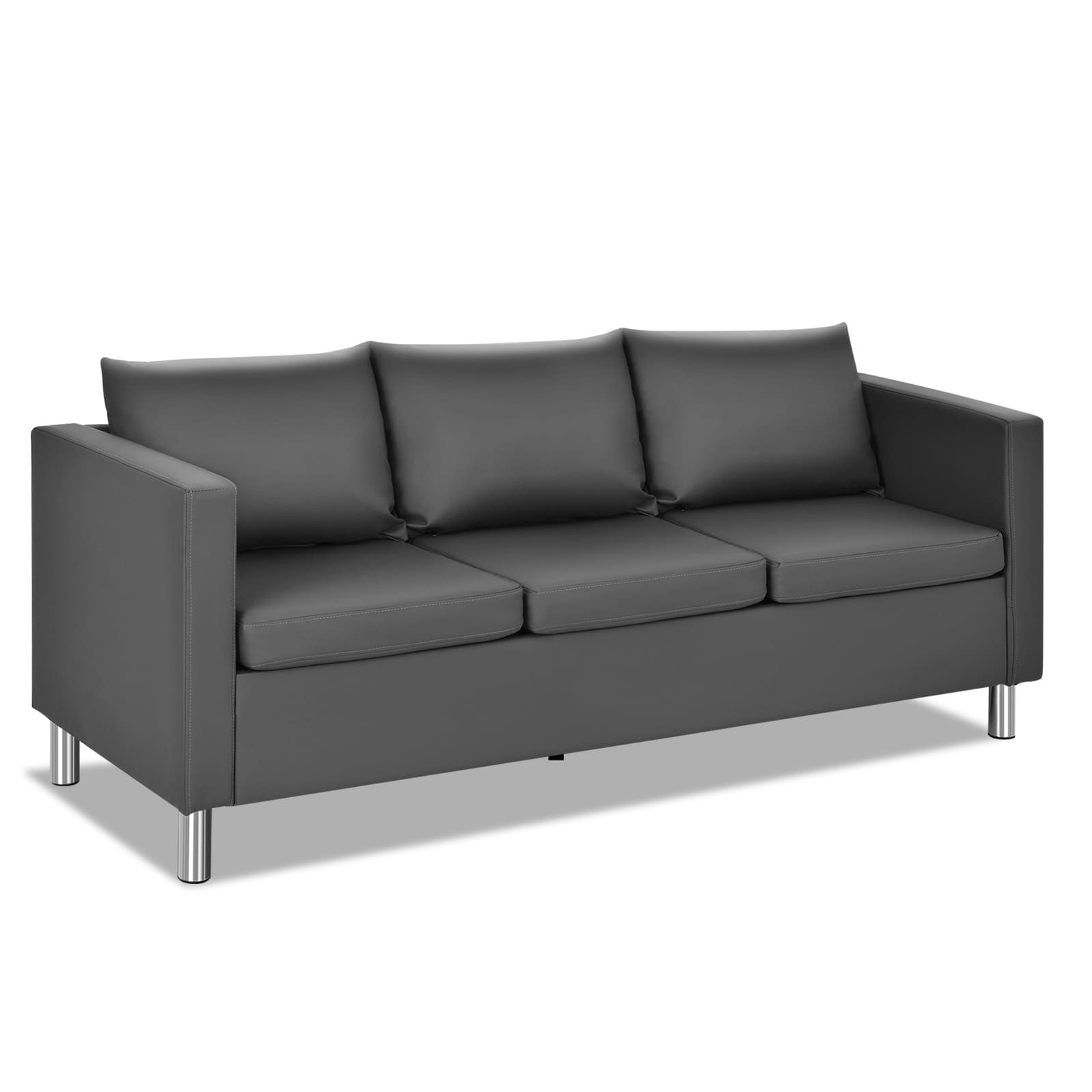 COSTWAY Comfy 3-seater Sofa Modern Sectional Sofa Couch with Deep Seat