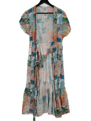 Never Fully Dressed Wrap Midi Dress UK6 in Multi