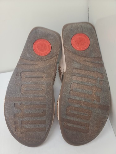 FitFlop Women's Glitzie Slide Sandal Nude Bejeweled Rhinestones Comfy Size 9 - Picture 9 of 10