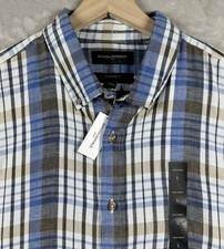 Banana Republic L/S Button Down Shirt Men  s Large Multicolor Plaid Colorful New