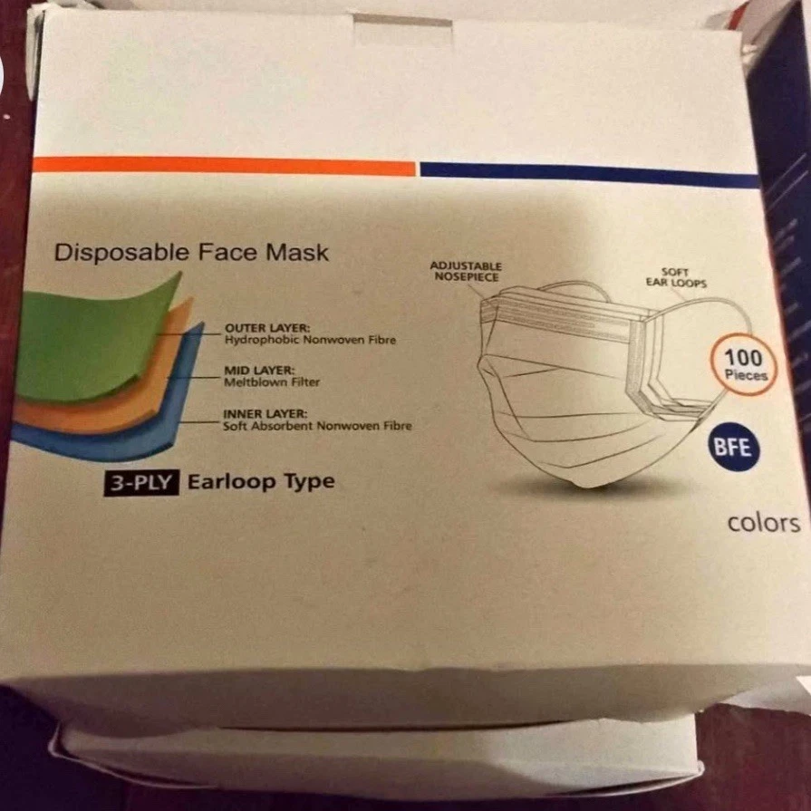 Disposable Face Mask 100 Count Black