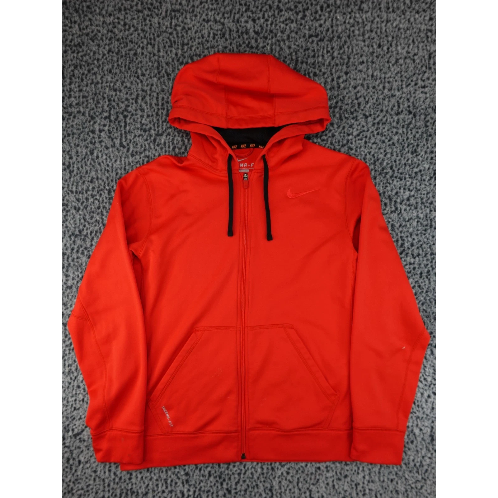 Nike Therma-FIT Full Zip Hoodie Mens Medium Red Fleece Sweatshirt Training