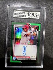 2024 BOWMAN CHROME PRSPCT AUTOS GREEN #CPALSH SHENG-EN LIN /99 SGC 9.5 AUTO 10 