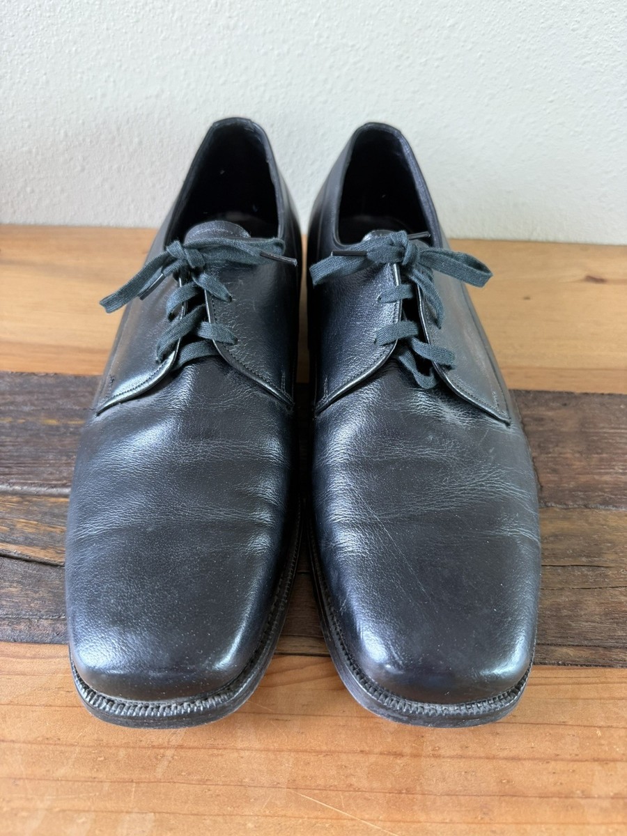 Vintage (60's/70's) Florsheim Plain Toe Blucher 723278 Black Shoes