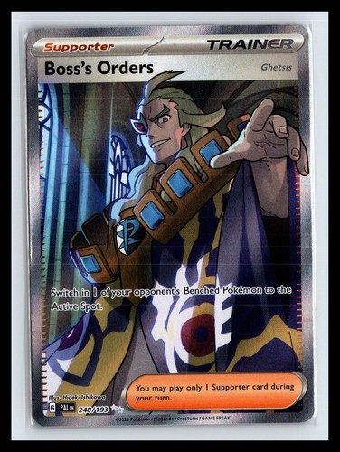 NM Holo Boss's Orders (Ghetsis) Paldea Evolved 248/193 Pokemon Hideki Ishikawa