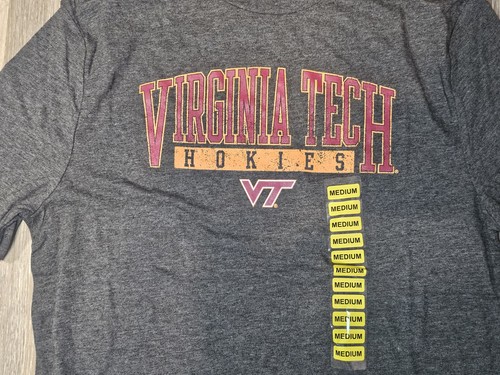 Virginia Tech Hokies VT Logo T-Shirt Gray Heather Men’s Size M New Captivating - Picture 3 of 6